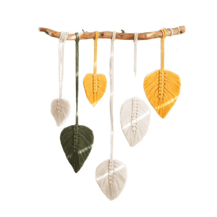 Decorative wool plant leaves