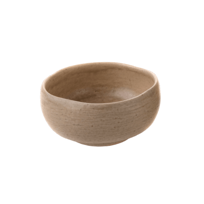 Natural yellow enamel round bowl