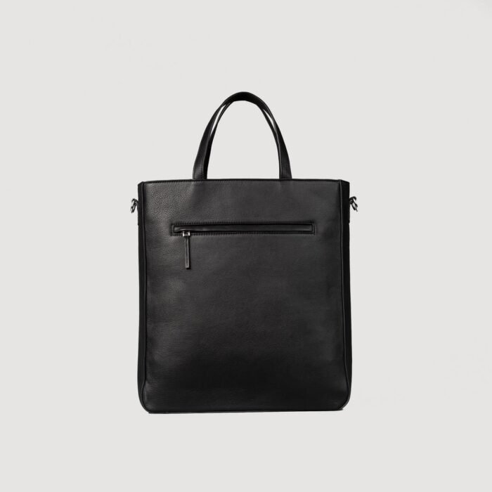 The Poet Black Leather Tote Bag