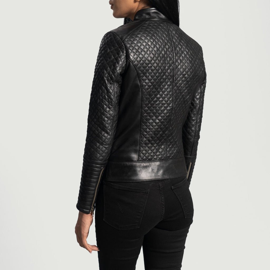 Cityscape Black Leather Biker Jacket - Image 5
