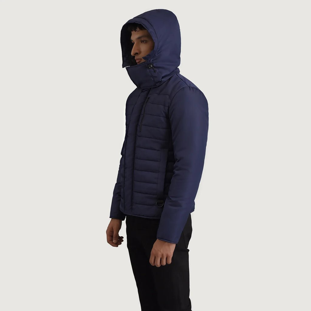 Malcolm Blue Hooded Puffer Jacket - Image 2