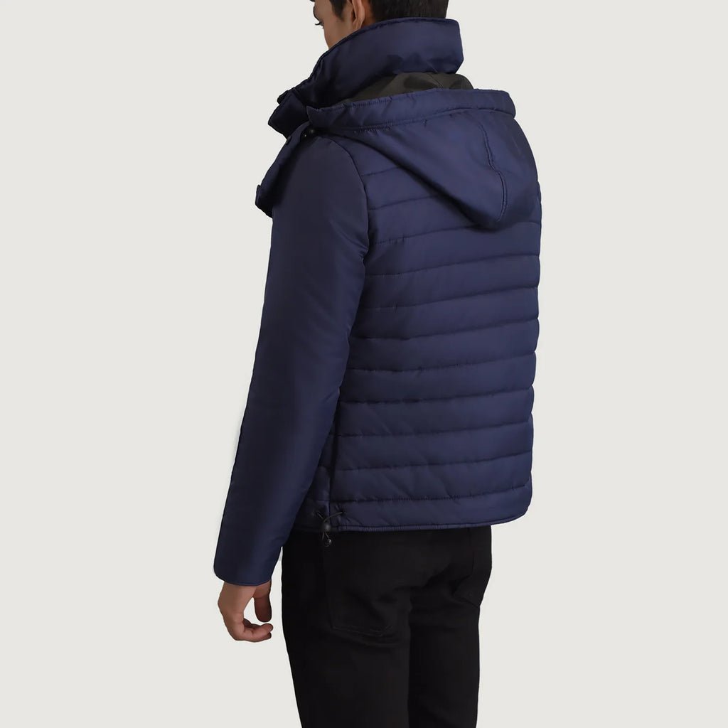 Malcolm Blue Hooded Puffer Jacket - Image 5