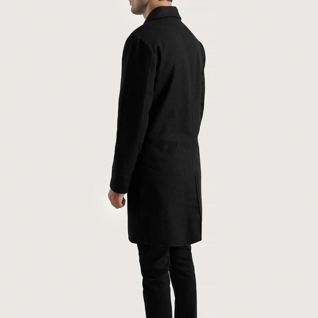 Petrillo Black Wool Single Breasted Coat - Image 5