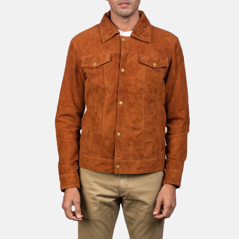 Stallon Brown Suede Trucker Jacket - Image 3