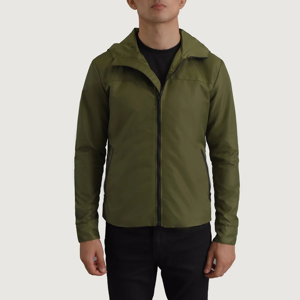 Wesley Green Hooded Windbreaker Jacket - Image 4