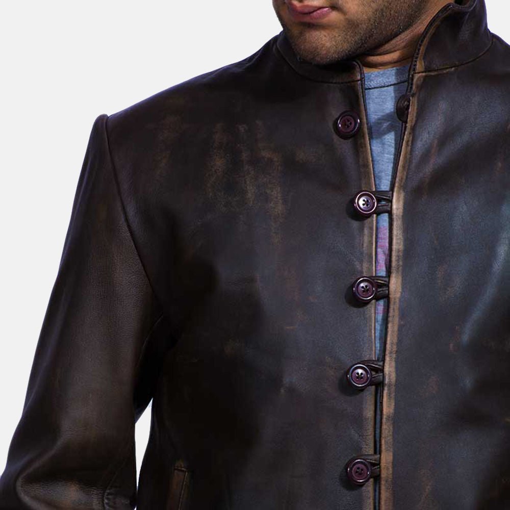 Drakeshire Brown Leather Jacket - Image 3