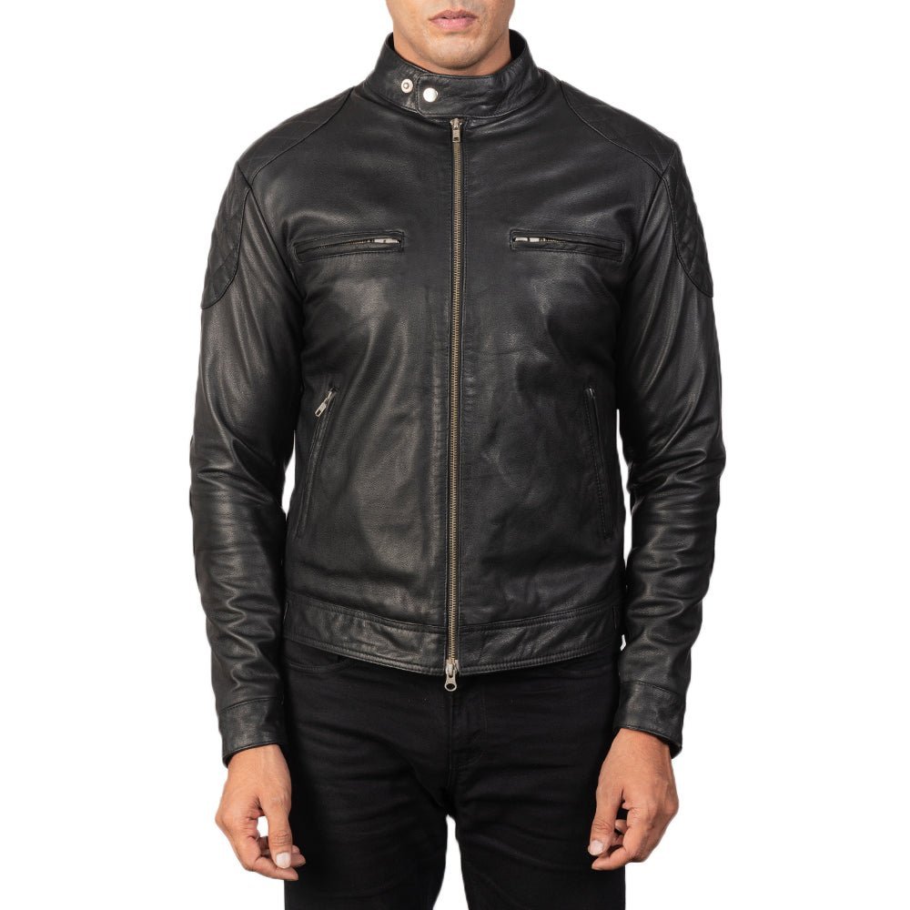 Gatsby Black Leather Biker Jacket - Image 4