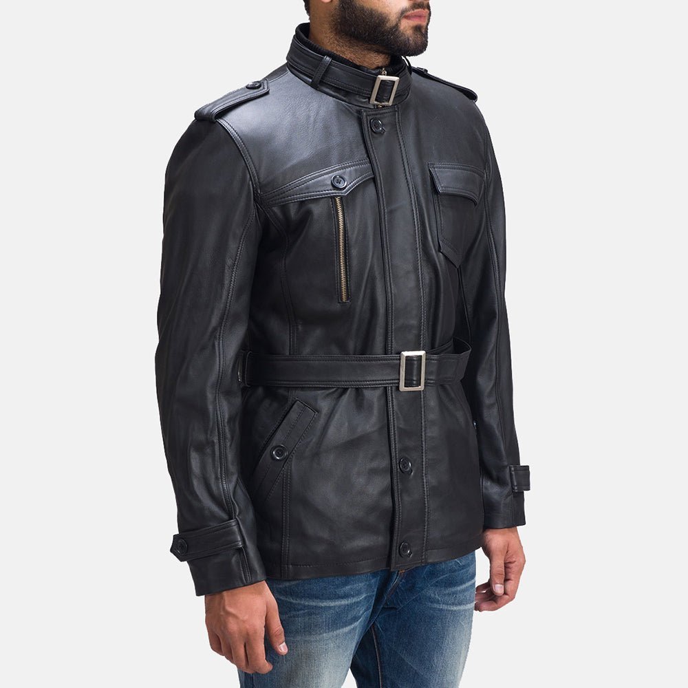 Hunter Black Leather Jacket - Image 2