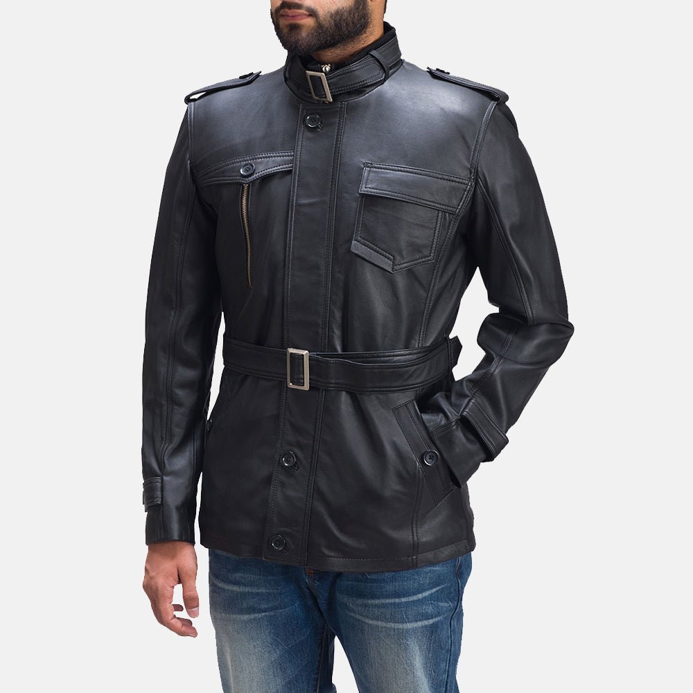 Hunter Black Leather Jacket - Image 3