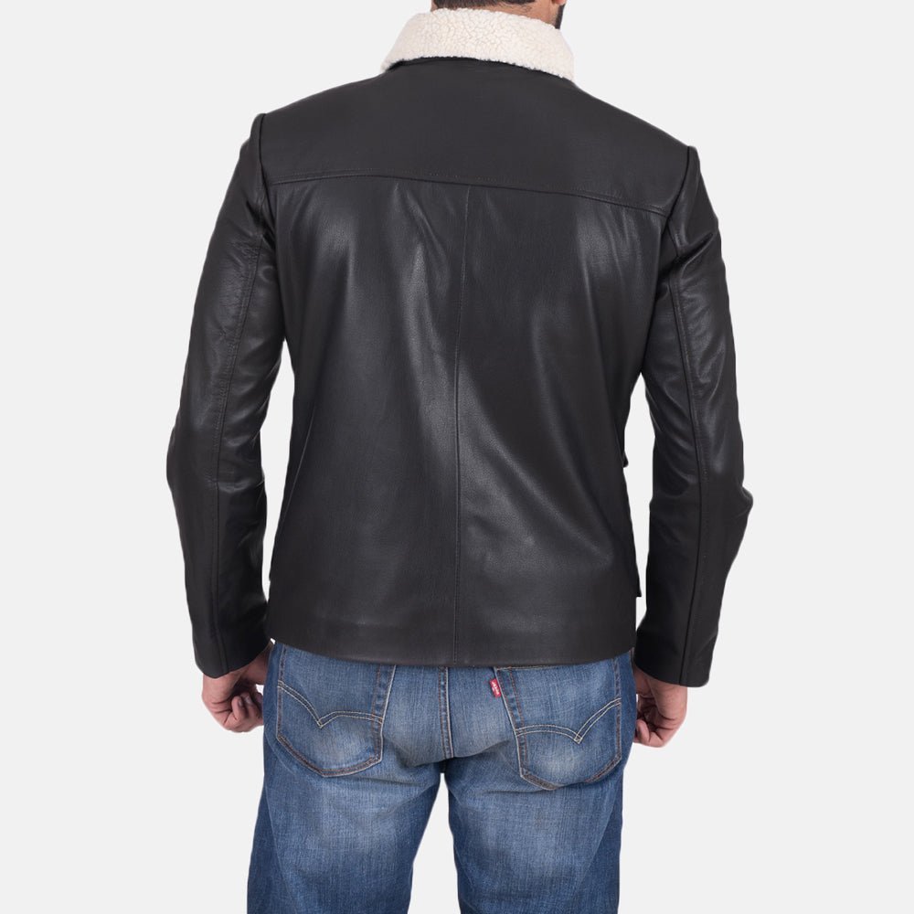 Snow Cole Black Leather Jacket - Image 3