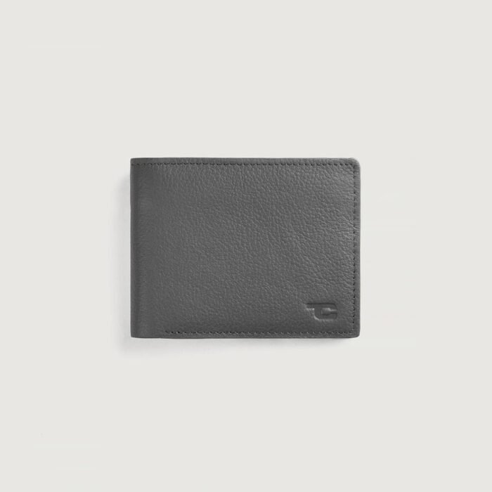 Voren Grey Leather Bi-fold Wallet
