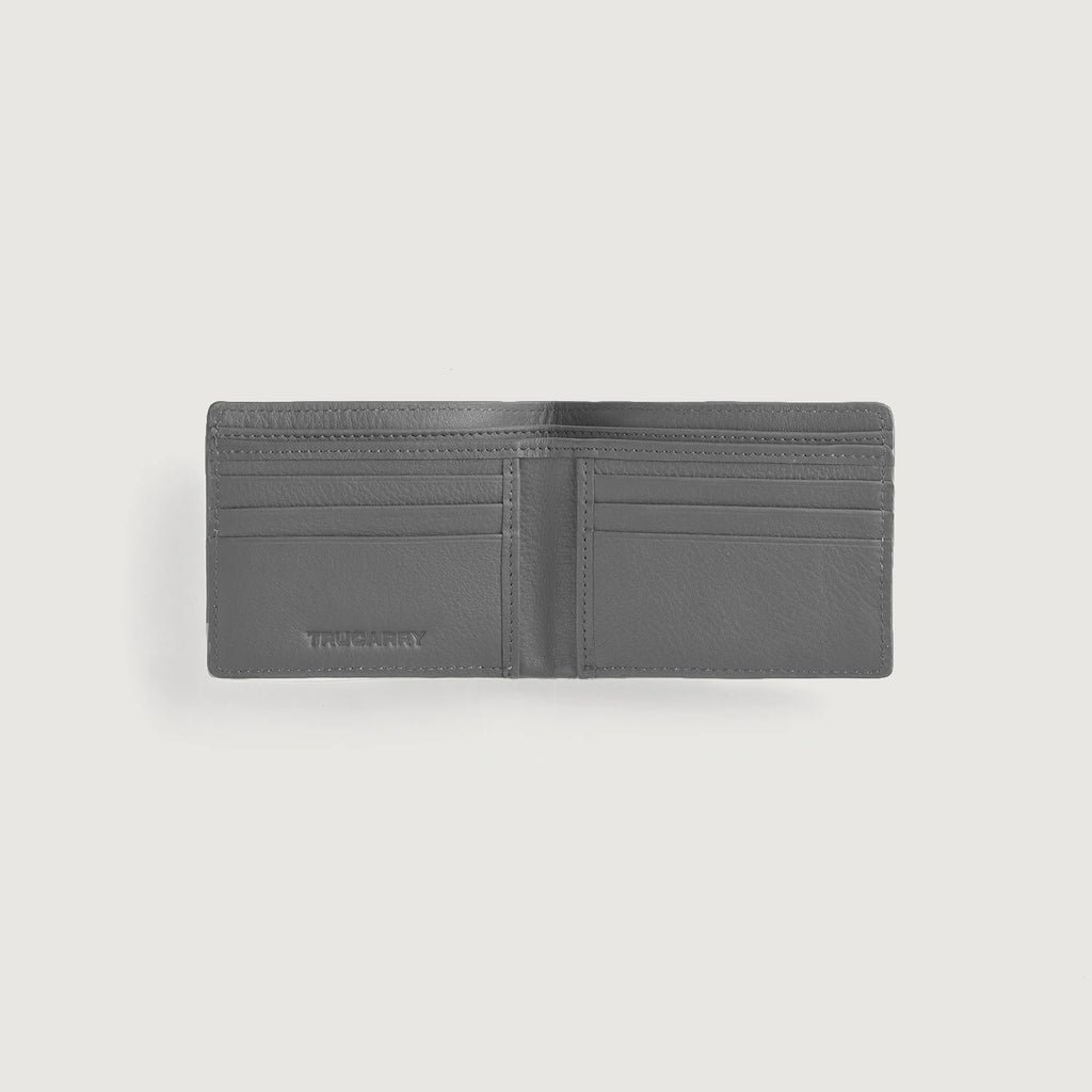 Voren Grey Leather Bi-fold Wallet - Image 3