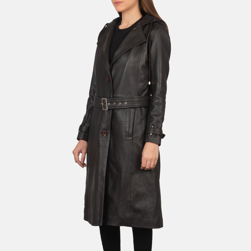 Fixon Hooded Brown Trench Coat - Image 5